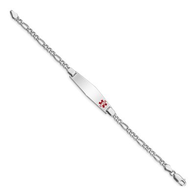 Sterling Silver Medical ID Figaro Bracelet – view 2