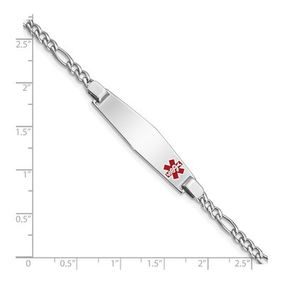 Sterling Silver Medical ID Figaro Bracelet – view 3