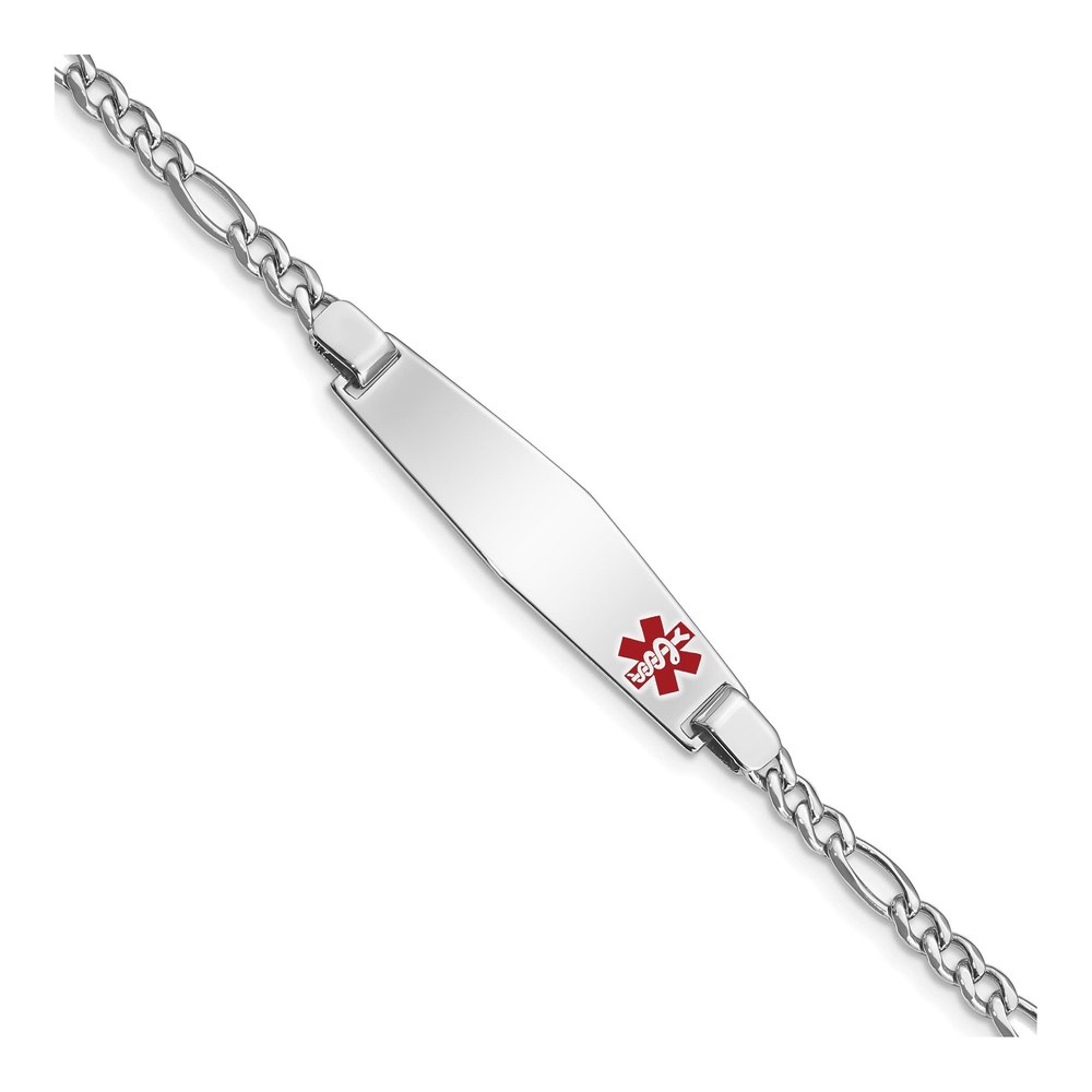 Sterling Silver Medical ID Figaro Bracelet