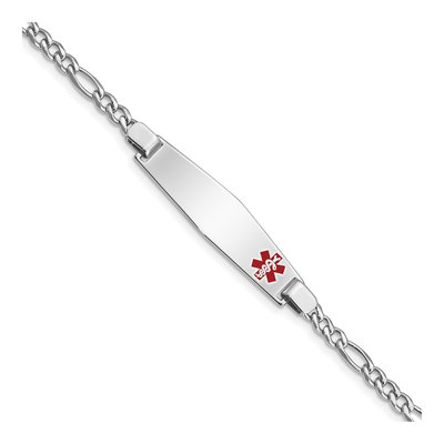 Sterling Silver Medical ID Figaro Bracelet