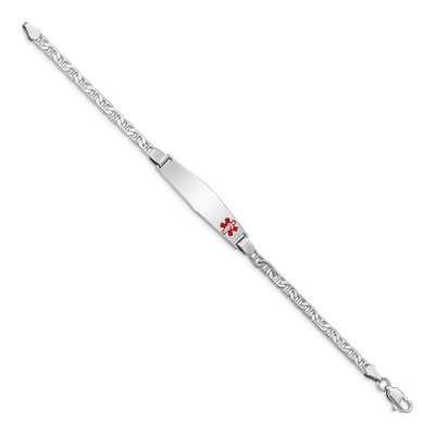 Sterling Silver Medical ID Anchor Bracelet – view 3