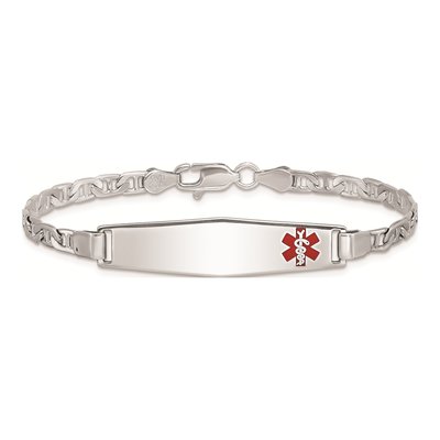 Sterling Silver Medical ID Anchor Bracelet – view 4