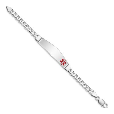Sterling Silver Medical ID Curb Bracelet – view 3