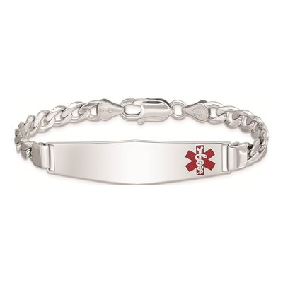 Sterling Silver Medical ID Curb Bracelet – view 4