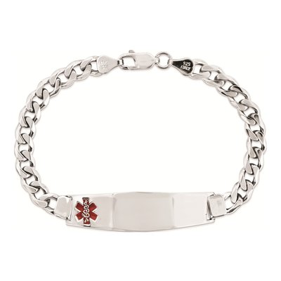 Sterling Silver Medical ID Curb Bracelet – view 5