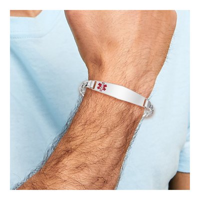 Sterling Silver Medical ID Curb Bracelet – view 7