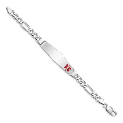Sterling Silver Medical ID Figaro Bracelet – view 3