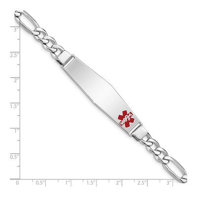 Sterling Silver Medical ID Figaro Bracelet – view 5