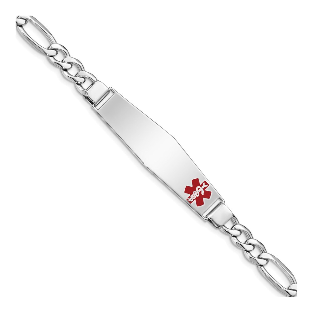 Sterling Silver Medical ID Figaro Bracelet