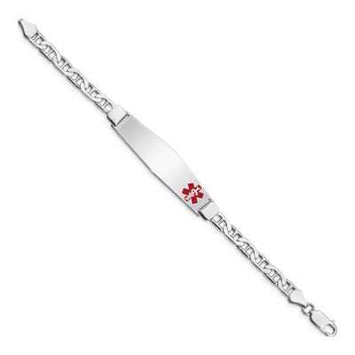 Sterling Silver Medical ID Anchor Bracelet – view 3
