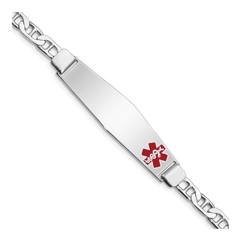 Sterling Silver Medical ID Anchor Bracelet