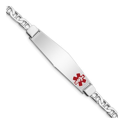 Sterling Silver Medical ID Anchor Bracelet