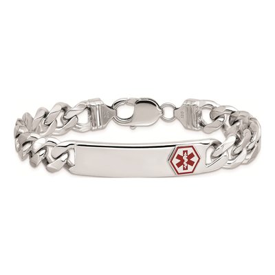 Sterling Silver Medical ID Curb Bracelet – view 4