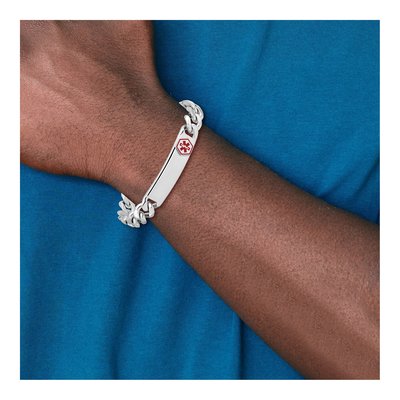 Sterling Silver Medical ID Curb Bracelet – view 6