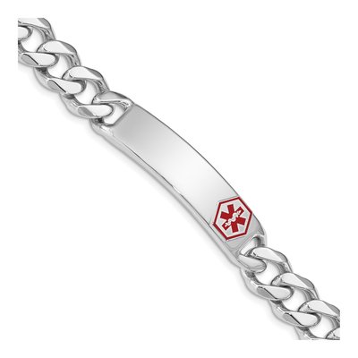 Sterling Silver Medical ID Curb Bracelet