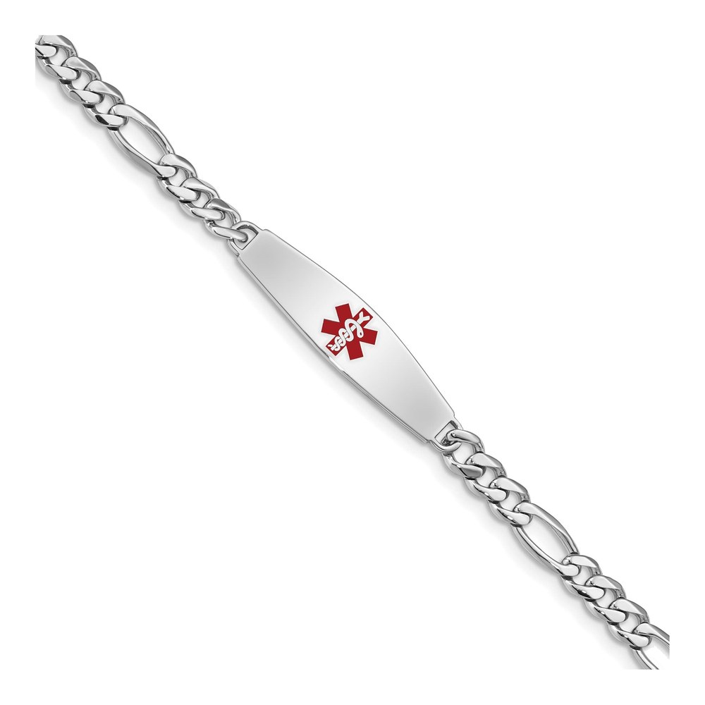 Sterling Silver Medical ID Figaro Bracelet