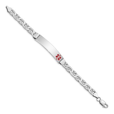 Sterling Silver Medical ID Anchor Bracelet – view 2