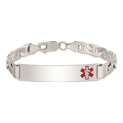 Sterling Silver Medical ID Anchor Bracelet – view 3
