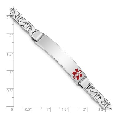Sterling Silver Medical ID Anchor Bracelet – view 4