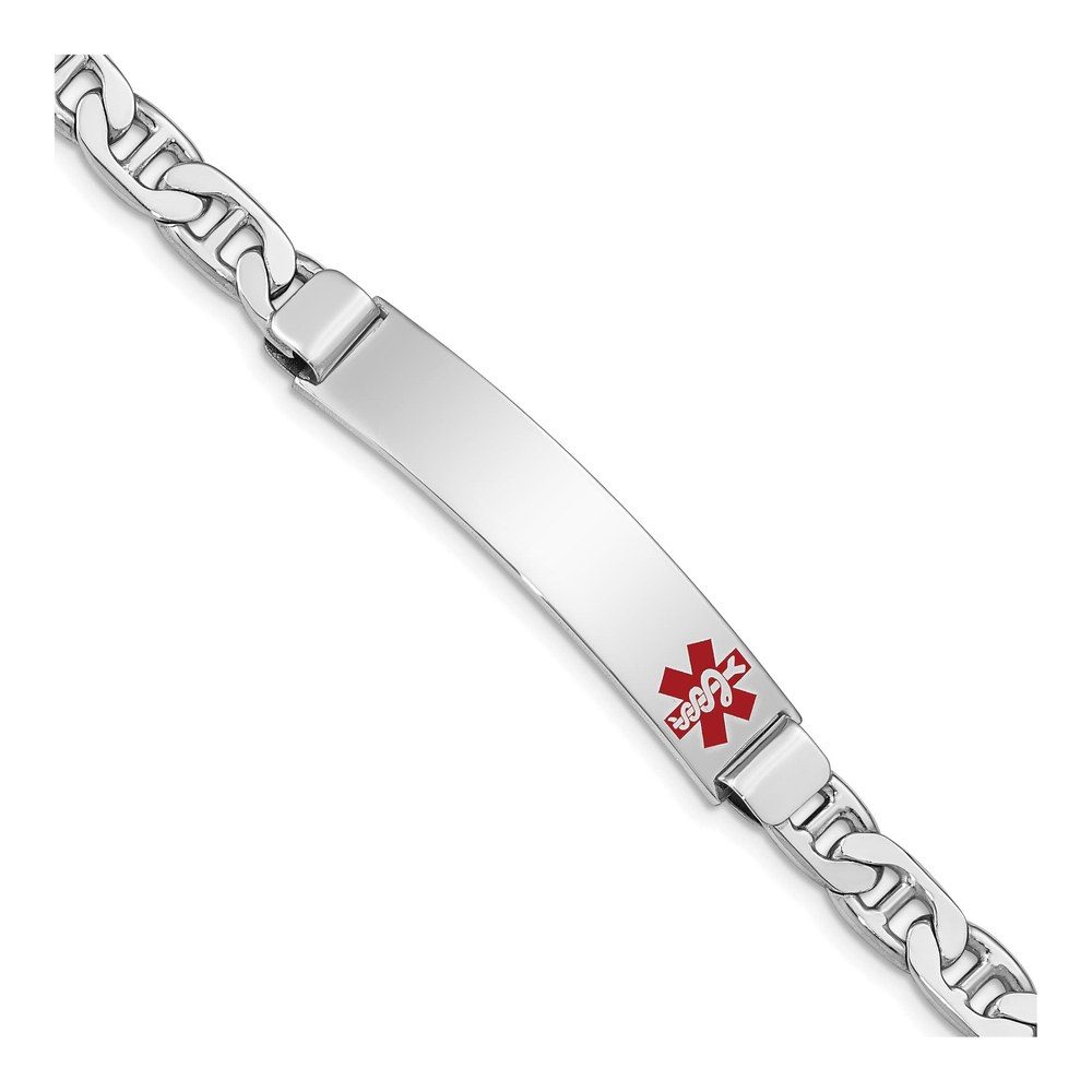 Sterling Silver Medical ID Anchor Bracelet