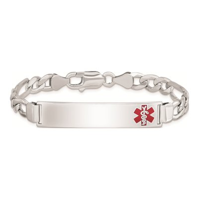 Sterling Silver Medical ID Figaro Bracelet – view 4