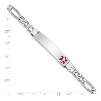 Sterling Silver Medical ID Figaro Bracelet – view 5