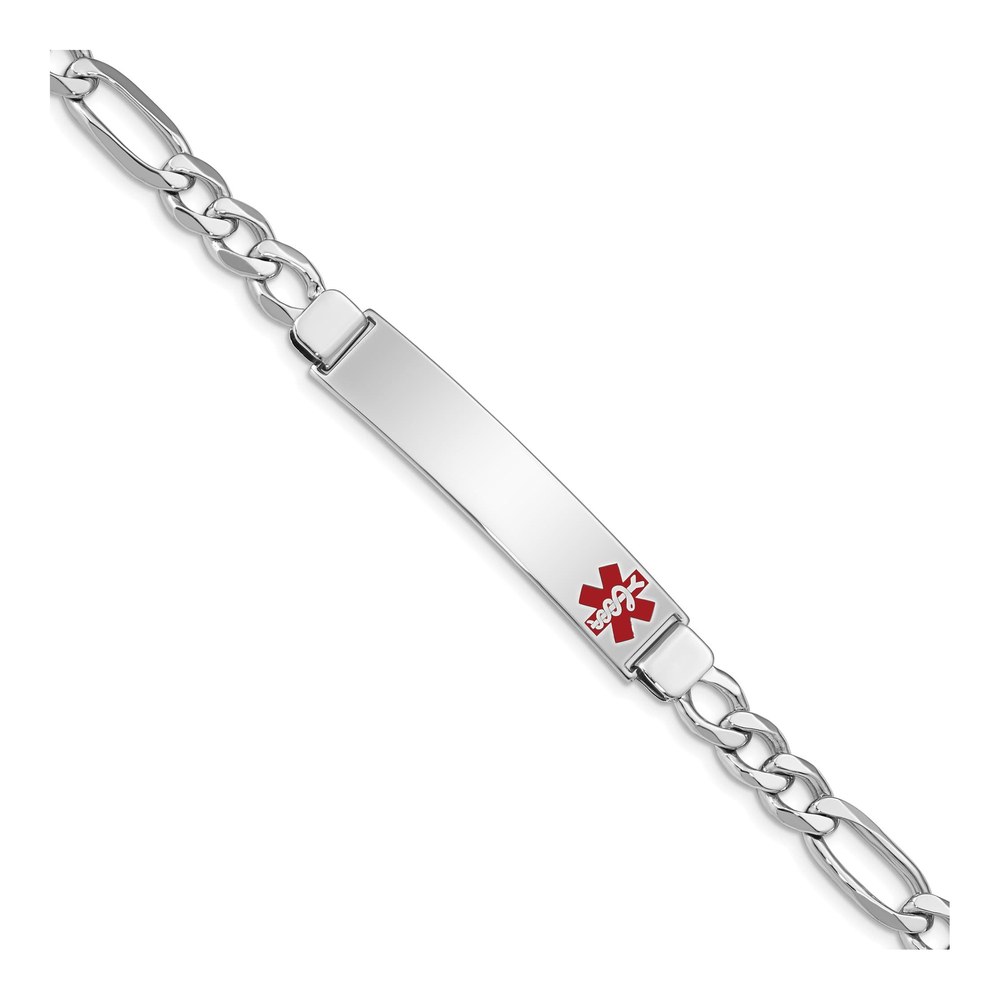 Sterling Silver Medical ID Figaro Bracelet