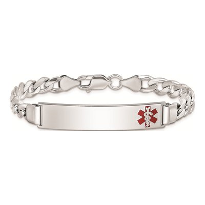 Sterling Silver Medical ID Curb Bracelet – view 4