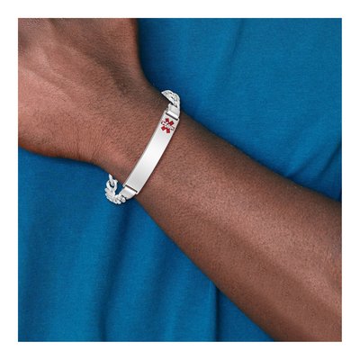 Sterling Silver Medical ID Curb Bracelet – view 6