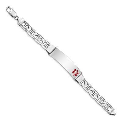 Sterling Silver Medical ID Anchor Bracelet – view 3