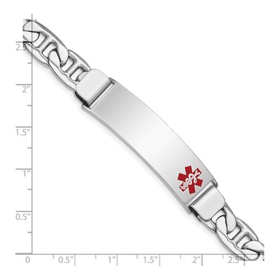 Sterling Silver Medical ID Anchor Bracelet – view 4
