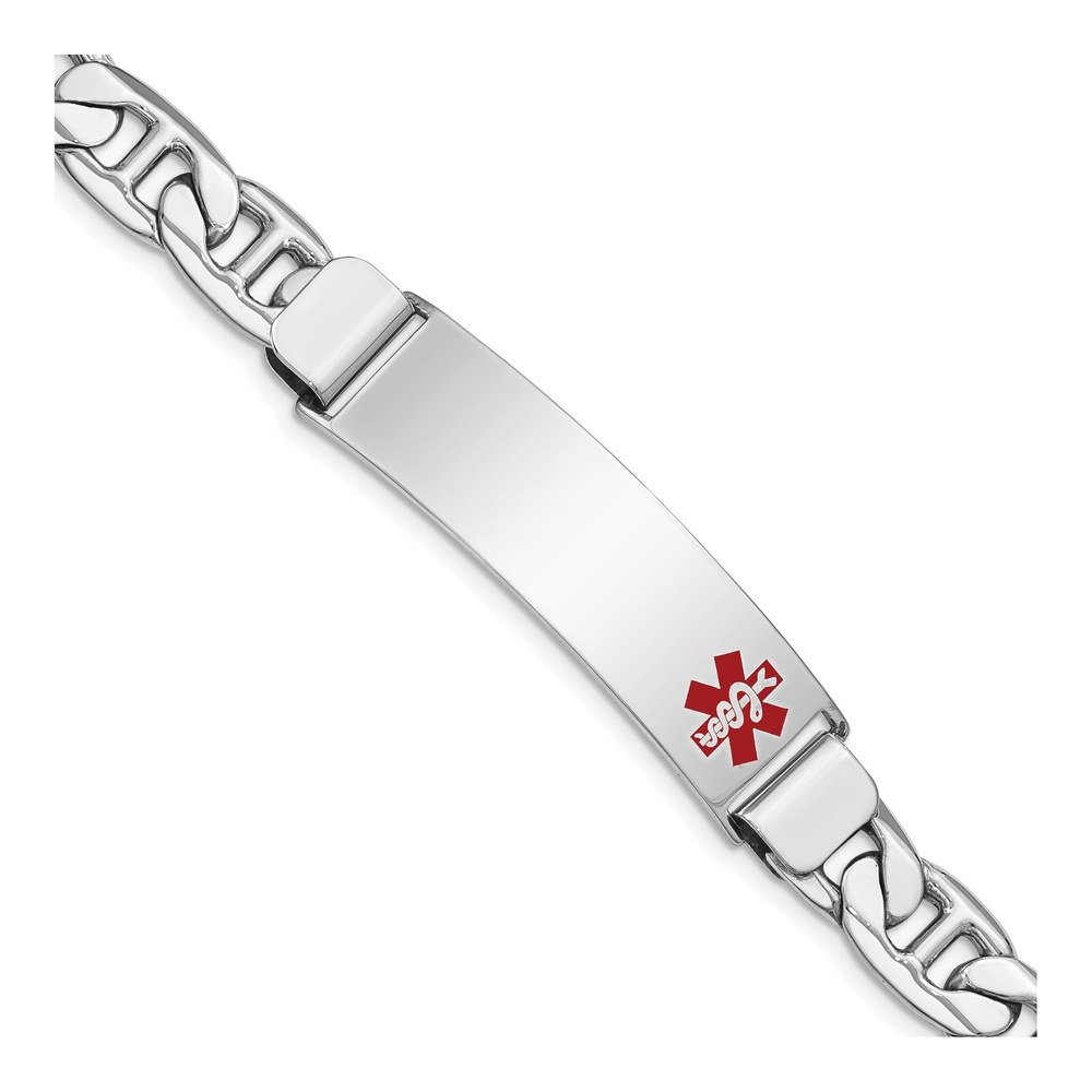 Sterling Silver Medical ID Anchor Bracelet