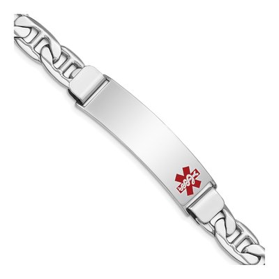 Sterling Silver Medical ID Anchor Bracelet