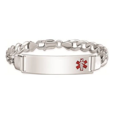Sterling Silver Medical ID Curb Bracelet – view 3
