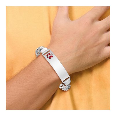 Sterling Silver Medical ID Curb Bracelet – view 5