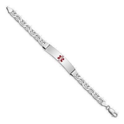 Sterling Silver Medical ID Anchor Bracelet – view 2