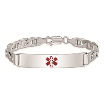 Sterling Silver Medical ID Anchor Bracelet – view 3