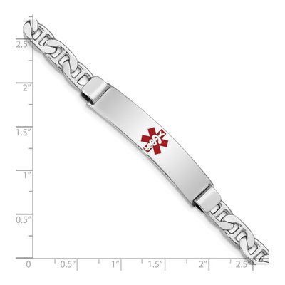 Sterling Silver Medical ID Anchor Bracelet – view 4