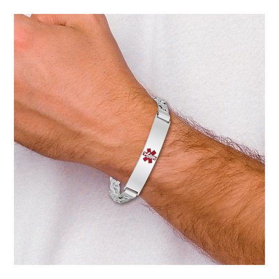 Sterling Silver Medical ID Anchor Bracelet – view 5