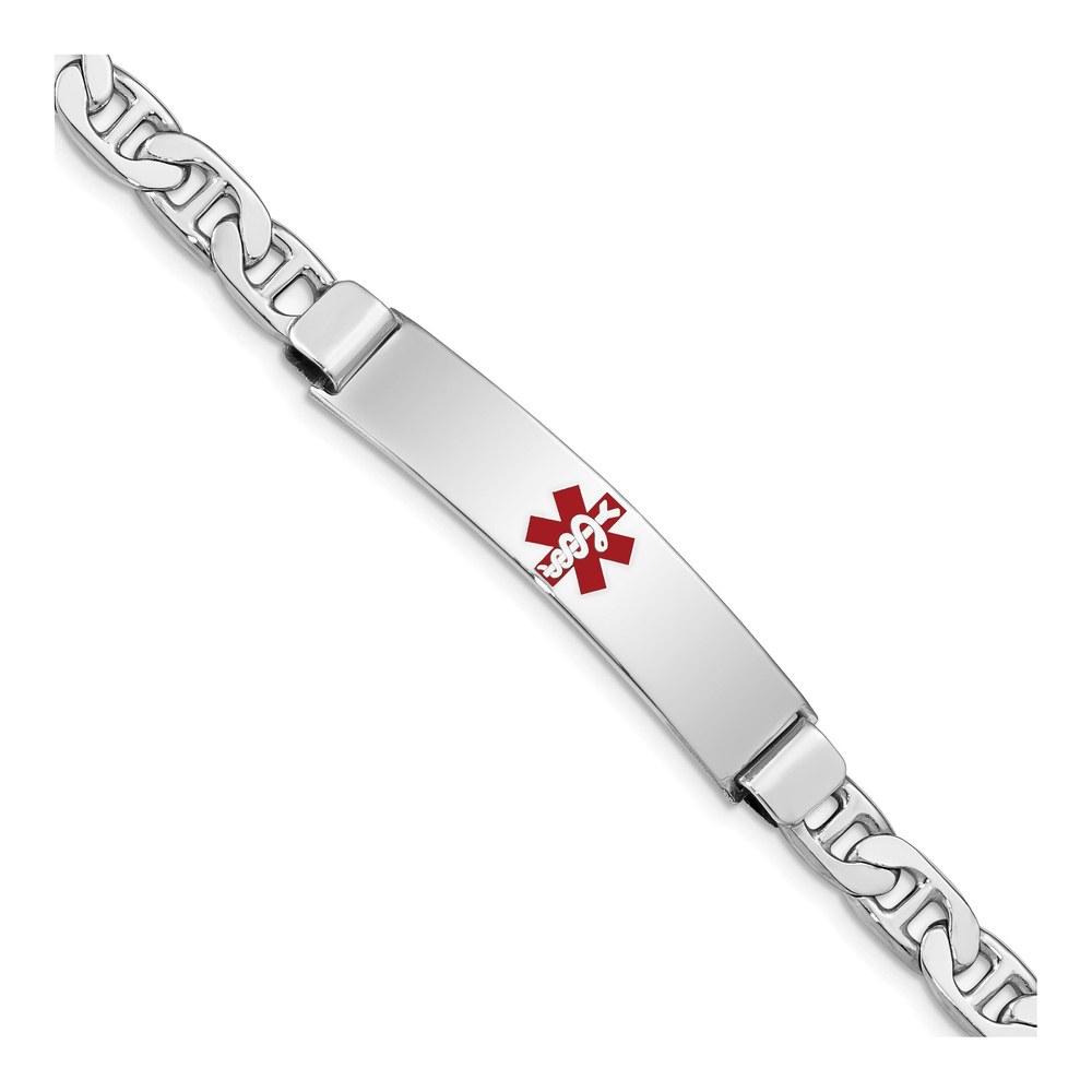 Sterling Silver Medical ID Anchor Bracelet