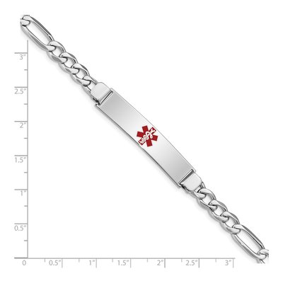 Sterling Silver Medical ID Figaro Bracelet – view 4