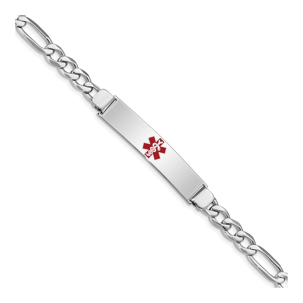 Sterling Silver Medical ID Figaro Bracelet