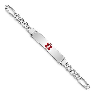 Sterling Silver Medical ID Figaro Bracelet