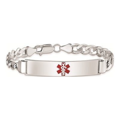 Sterling Silver Medical ID Curb Bracelet – view 3