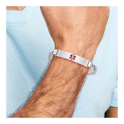 Sterling Silver Medical ID Curb Bracelet – view 5