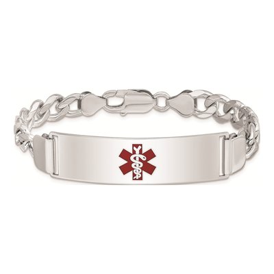 Sterling Silver Medical ID Curb Bracelet – view 3