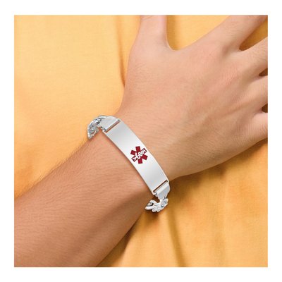 Sterling Silver Medical ID Curb Bracelet – view 5