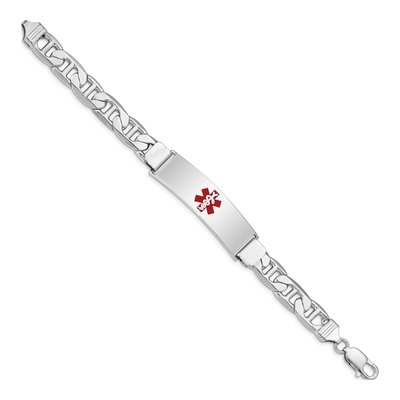Sterling Silver Medical ID Anchor Bracelet – view 2