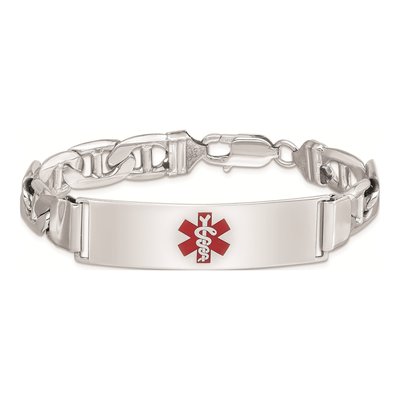 Sterling Silver Medical ID Anchor Bracelet – view 3