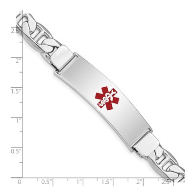 Sterling Silver Medical ID Anchor Bracelet – view 4